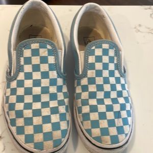 Blue and white Vans kids size 3.